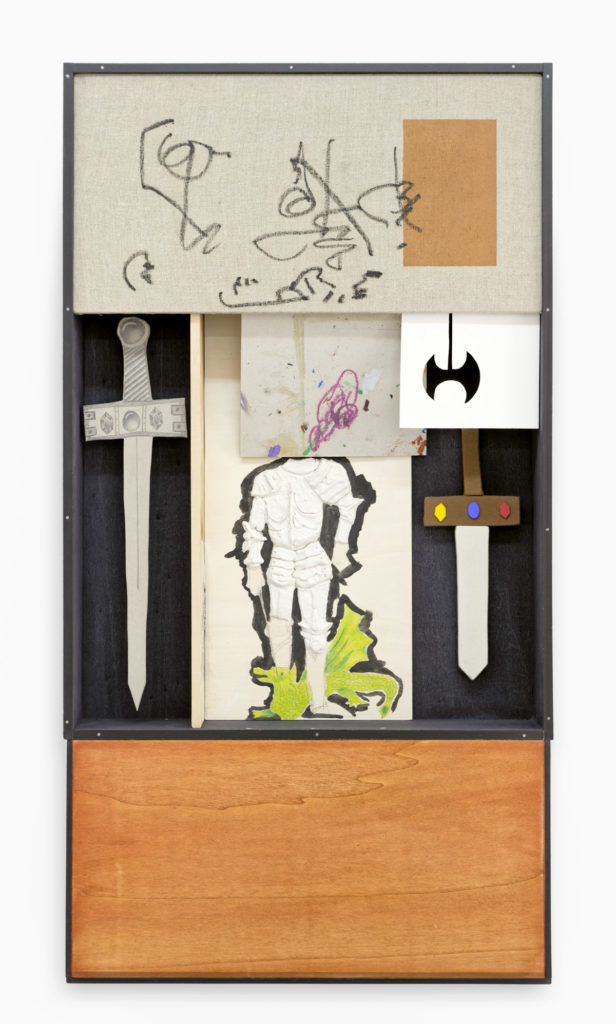 Matthieu Haberard, Mélodie carrée 1, 2021 Carton, Forex, bois teinté, toile 52 × 17 × 98 cm