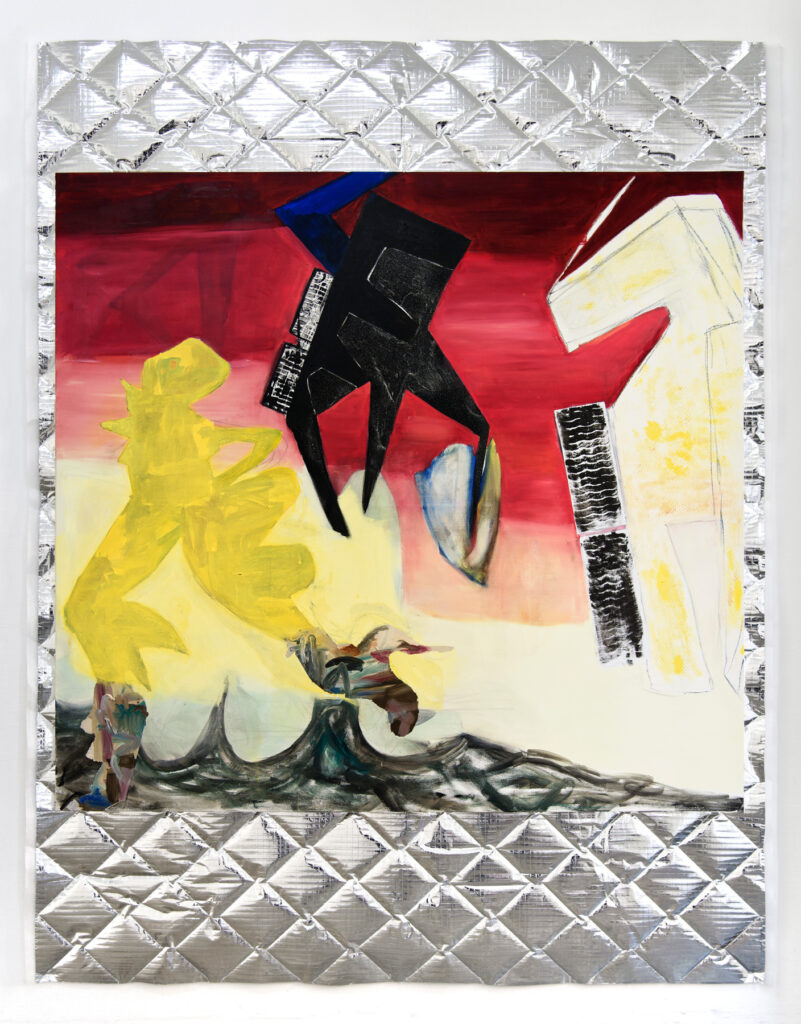 <i>Cybern-éthique</i>, 2024, huille sur toile, 140×150cm, <i>Le turfu me fout la neuneu</i>, exposition de Florence Reymond à L’Assaut de la menuiserie du 21 mars au 4 mai 2024. Photo © Cyrille Cauvet